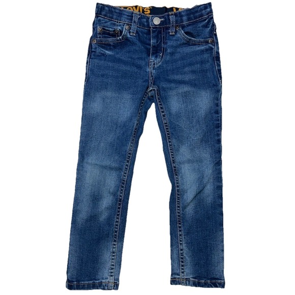 Levi's 510 Straight Leg Boys Blue Jeans Size Youth Size 5 Regular Distressed - Picture 1 of 16